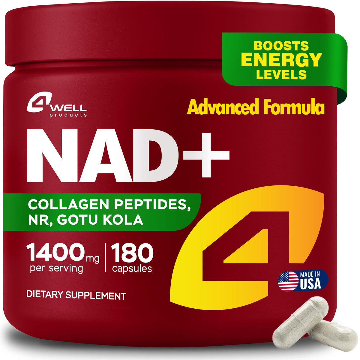 4Well Products Gotu Kola Herbal Supplement front view