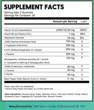 5-HTP gummy supplement packaging showing nutritional information