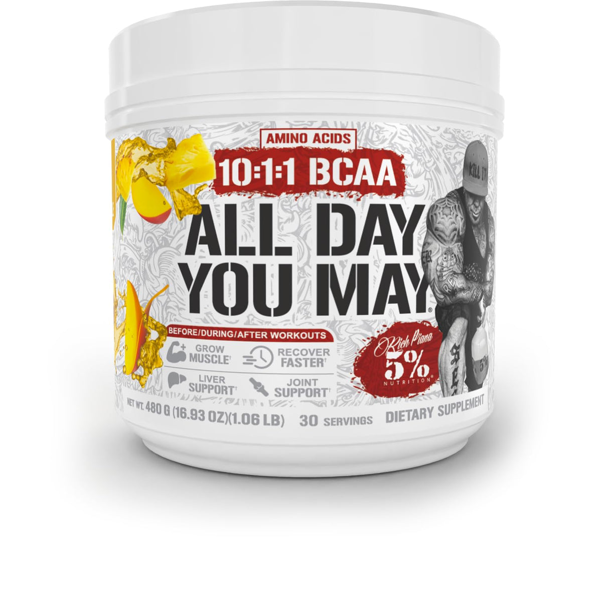 5% Nutrition ADYM Amino Acids Supplement 585g front view