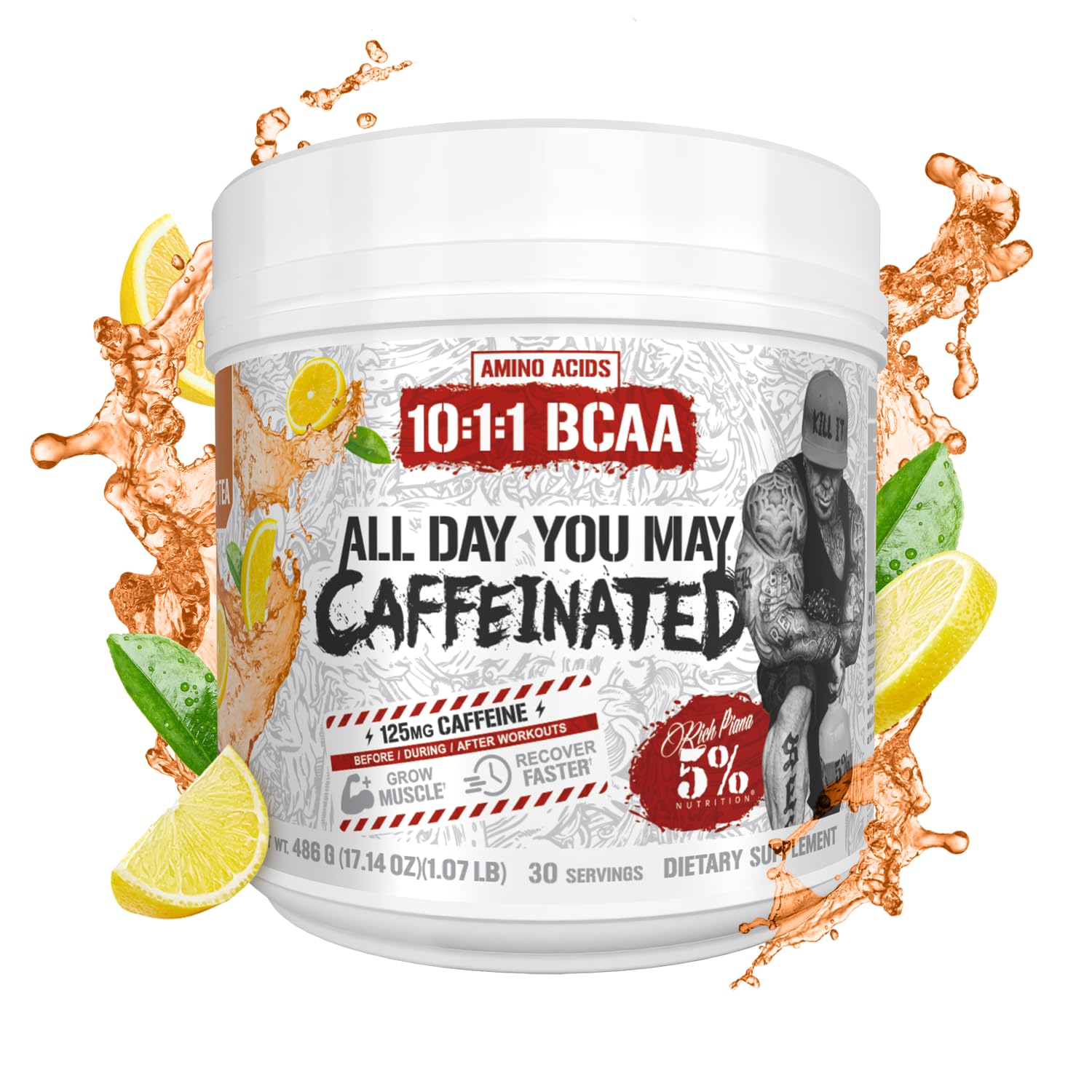 5% Nutrition ADYM Caffeinated BCAA Powder serving suggestion