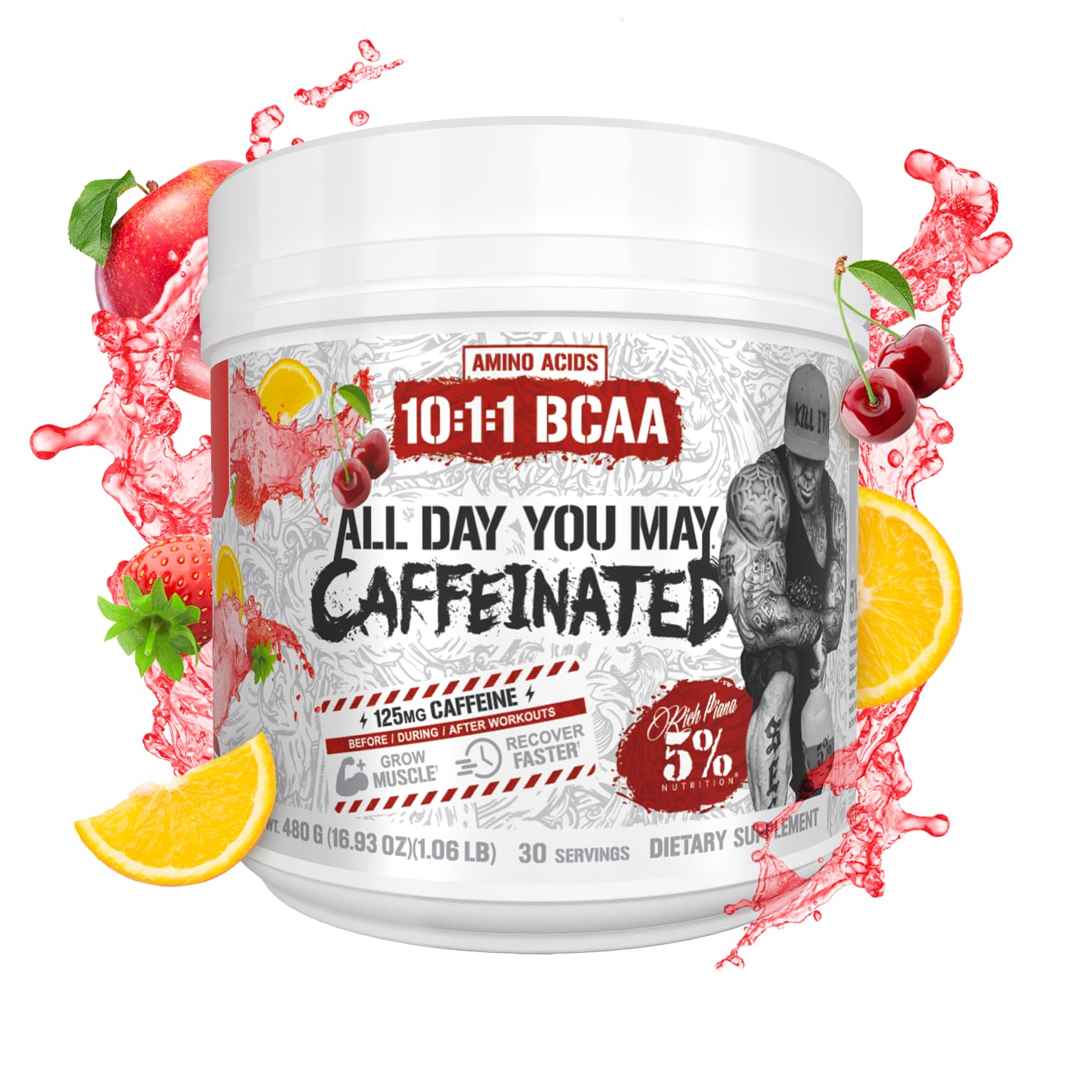 5% Nutrition Amino Acid Supplement 621g scoop and powder