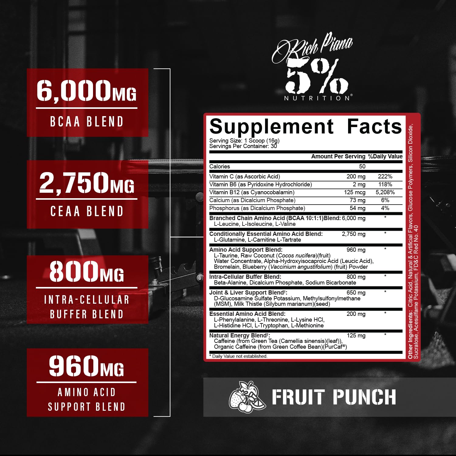 5% Nutrition Amino Acid Supplement 621g side view