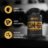 5% Nutrition Ashwagandha capsules with a measuring spoon