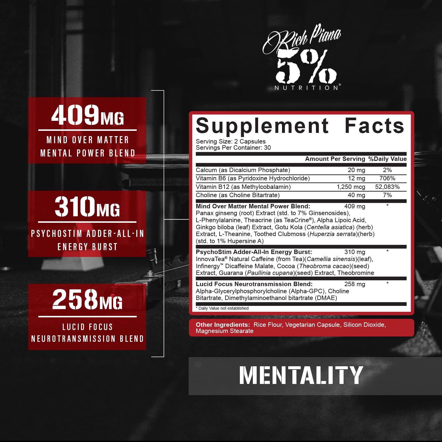 5% Nutrition Ginkgo Biloba Capsules side view