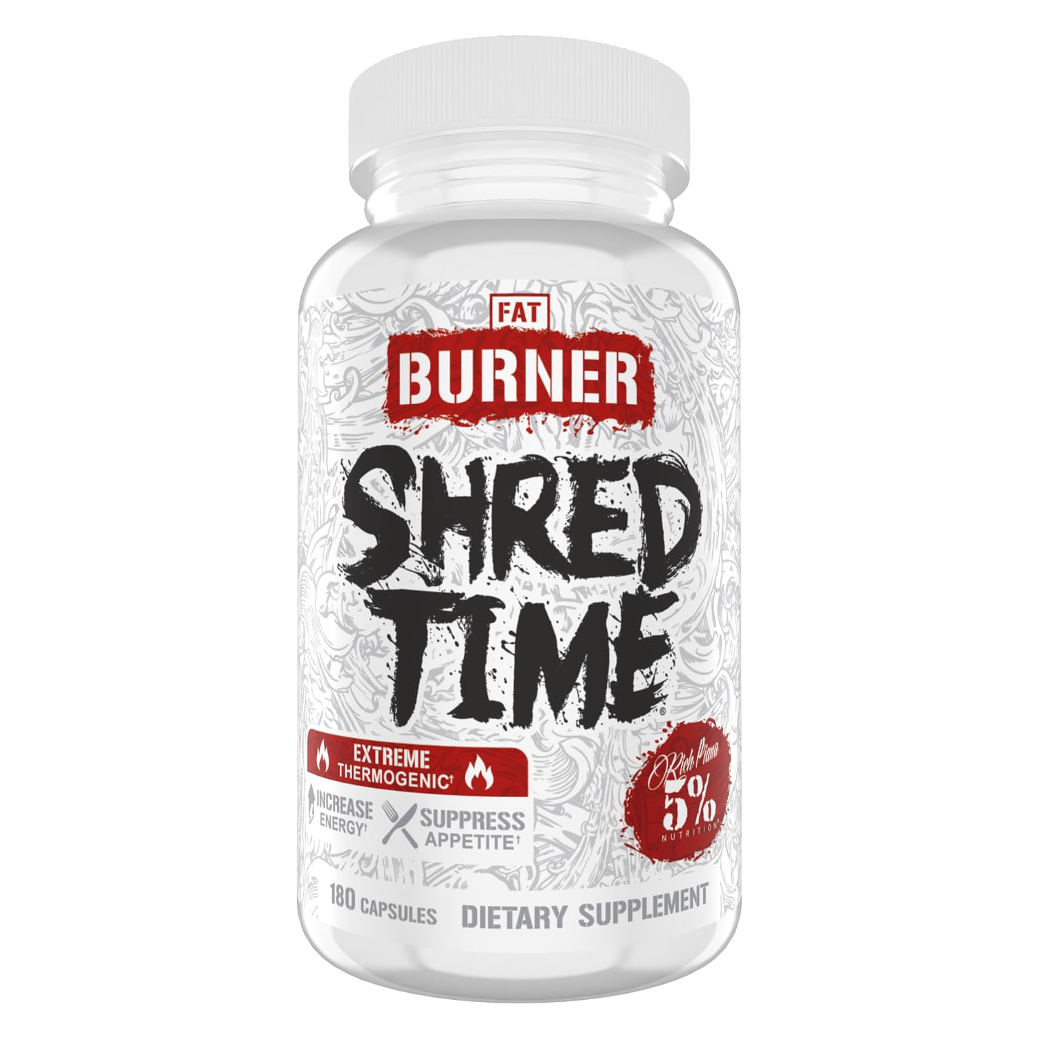 5% Nutrition SHRED TIME FAT BURNER 181g front view