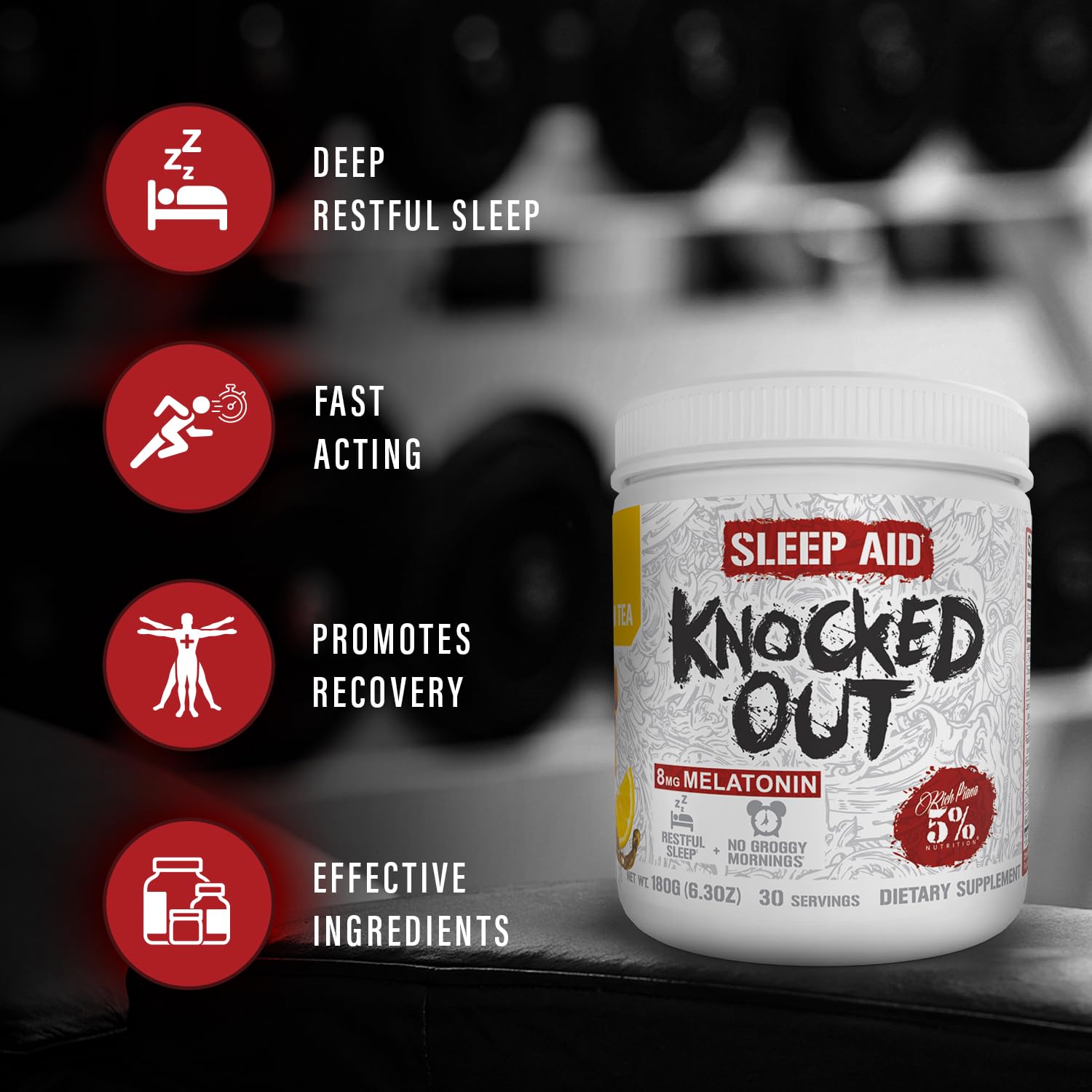 5% Nutrition Sleep Supplement 308g side view