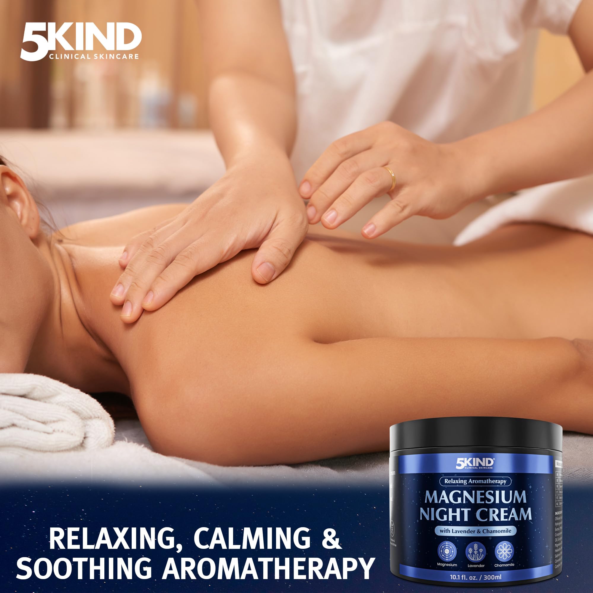 5kind Magnesium Lotion for Sleep 10.1 fl oz cream with lavender and chamomile