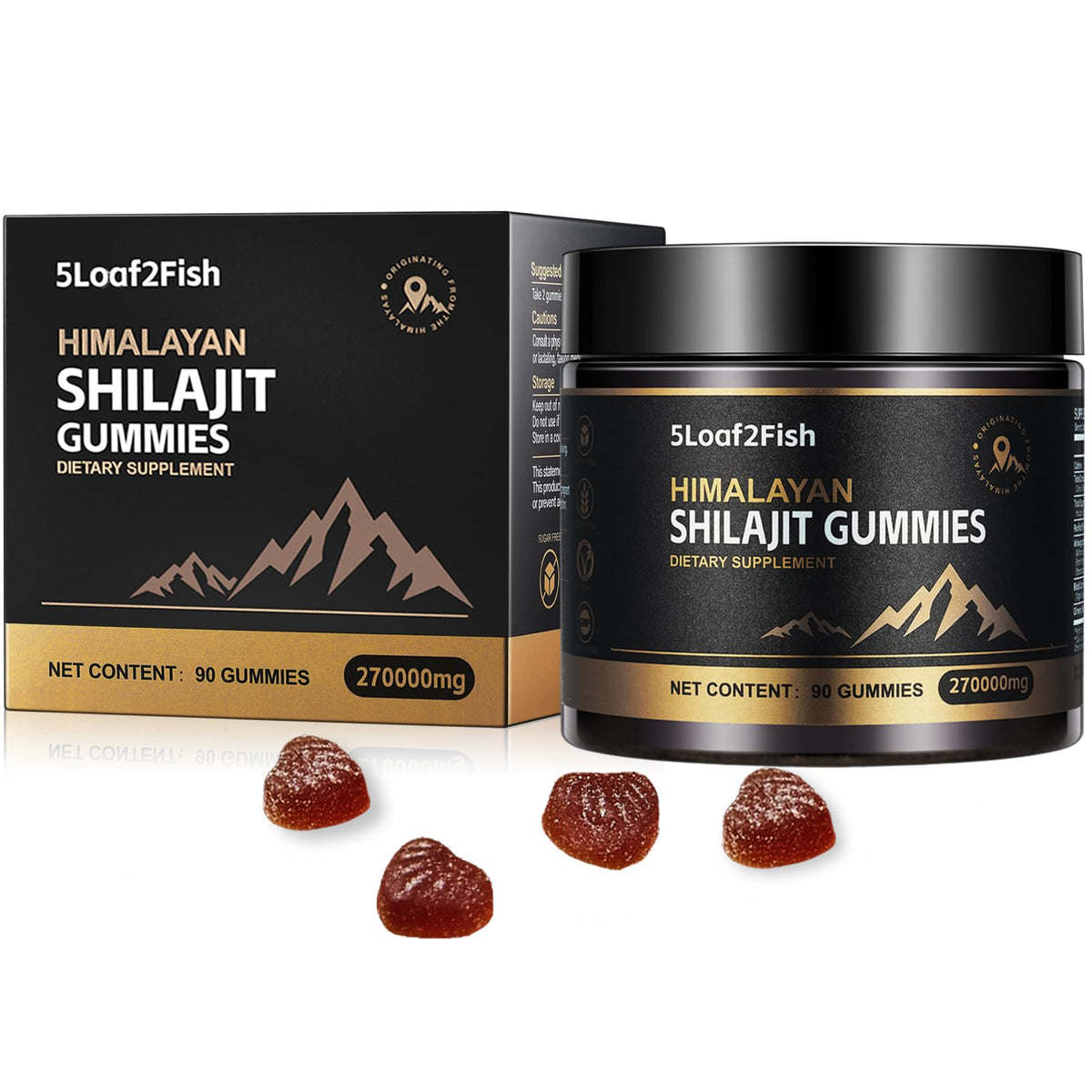 5Loaf2Fish Shilajit Gummies front view packaging