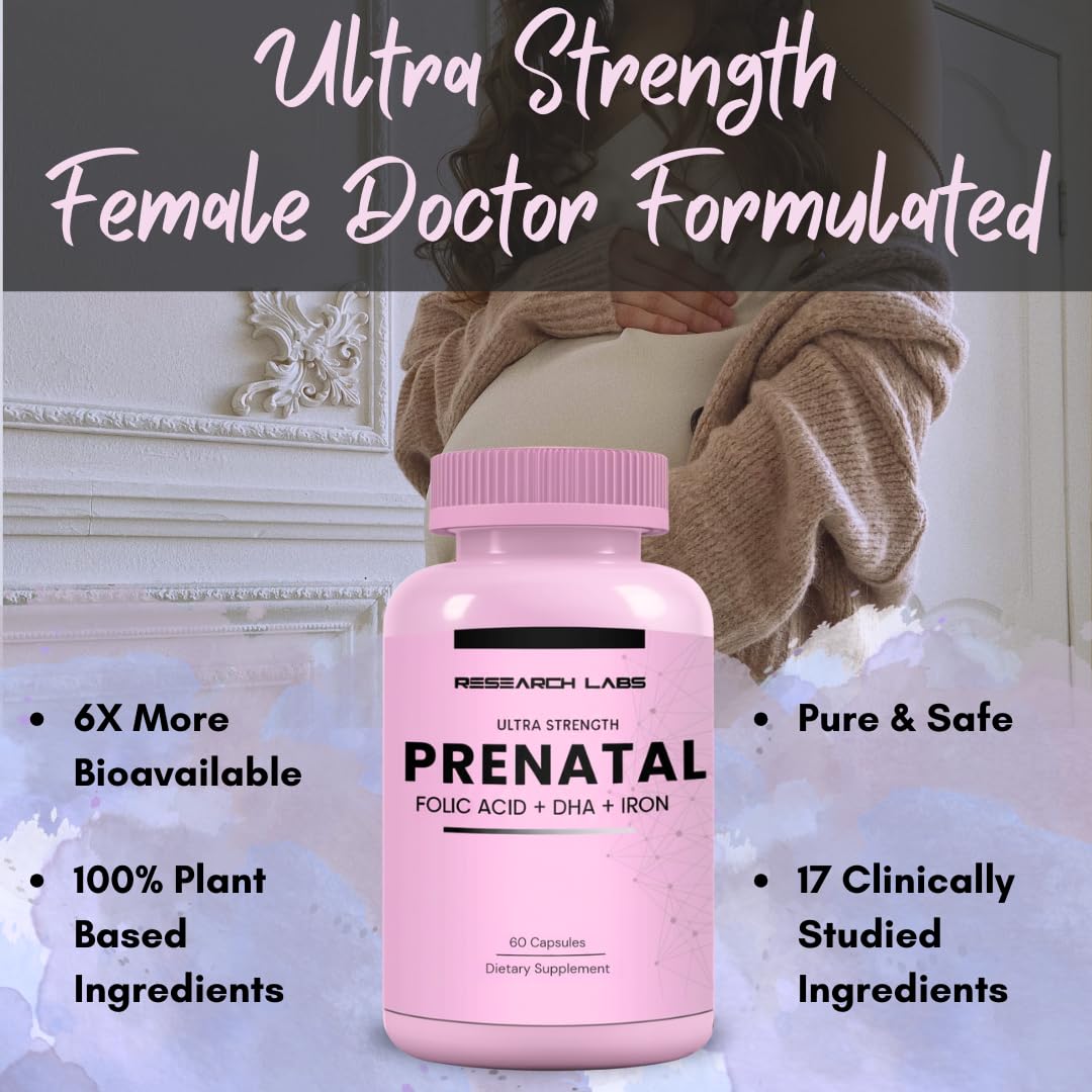 Research Labs Prenatal Vitamins label close-up
