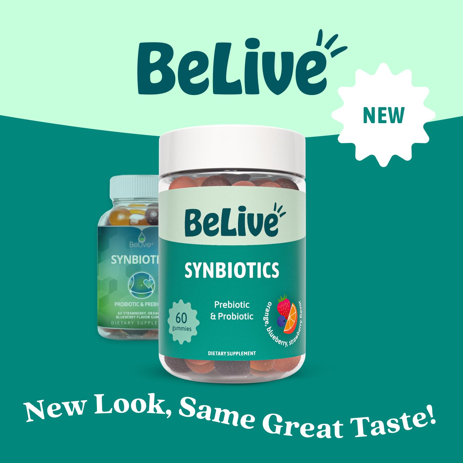 BeLive Probiotic & Prebiotic Gummies on a wooden table