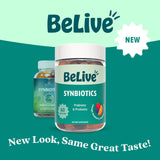 BeLive Probiotic & Prebiotic Gummies on a wooden table