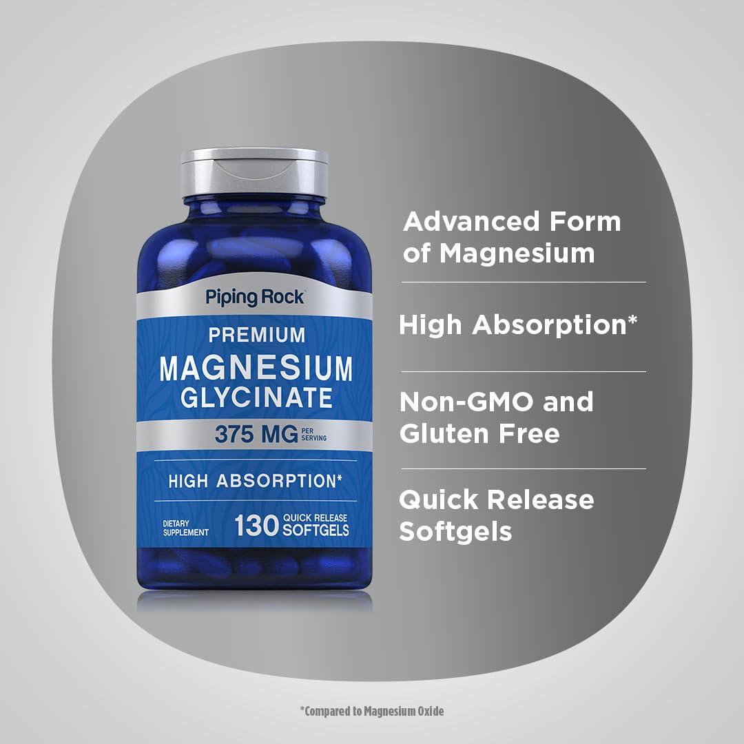Piping Rock Magnesium Advanced Form Quick Release Softgels close-up