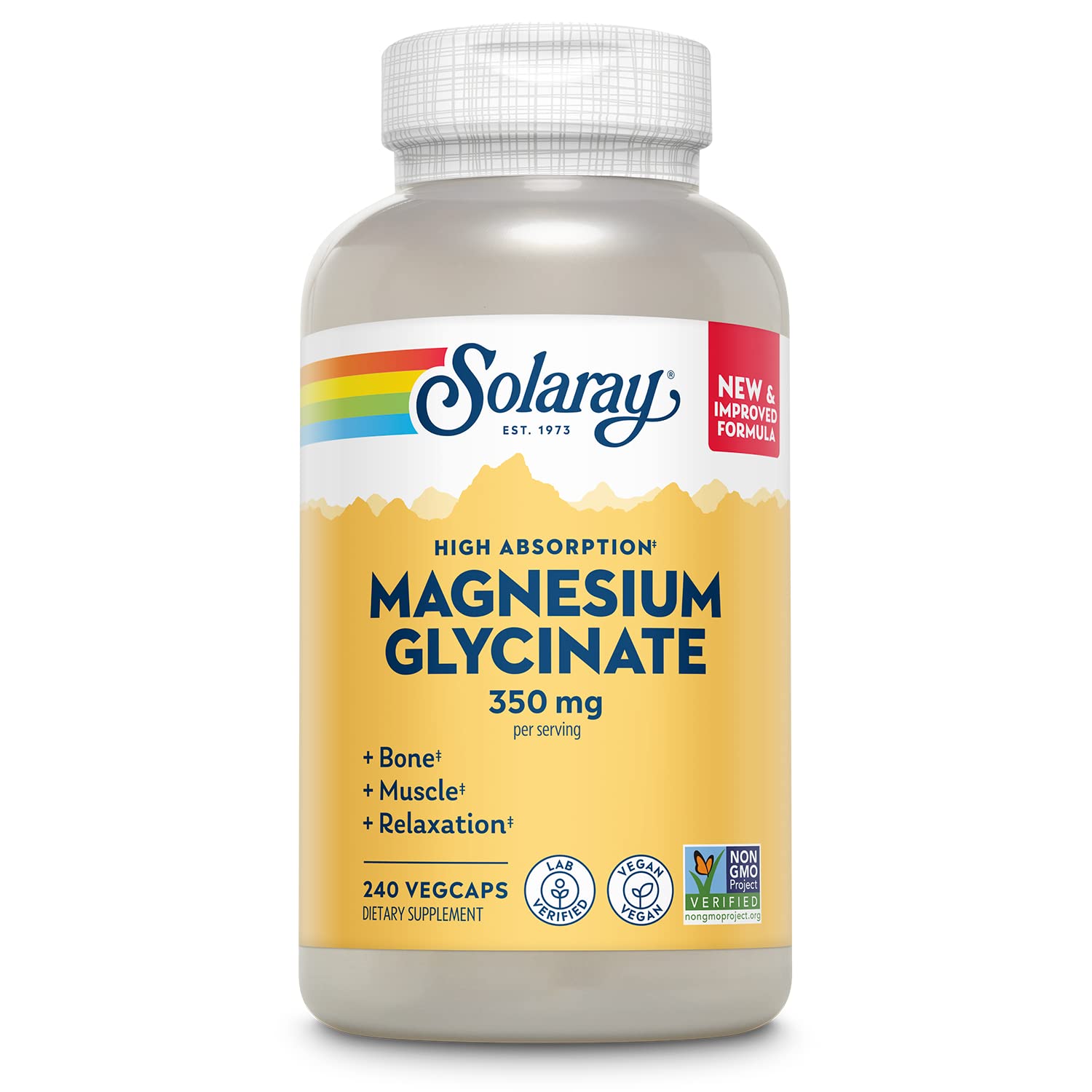SOLARAY Magnesium Glycinate 170g front view with label