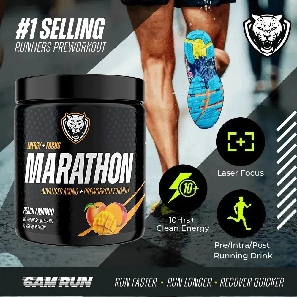 6AM Run BCAA Powder 360g packaging side view
