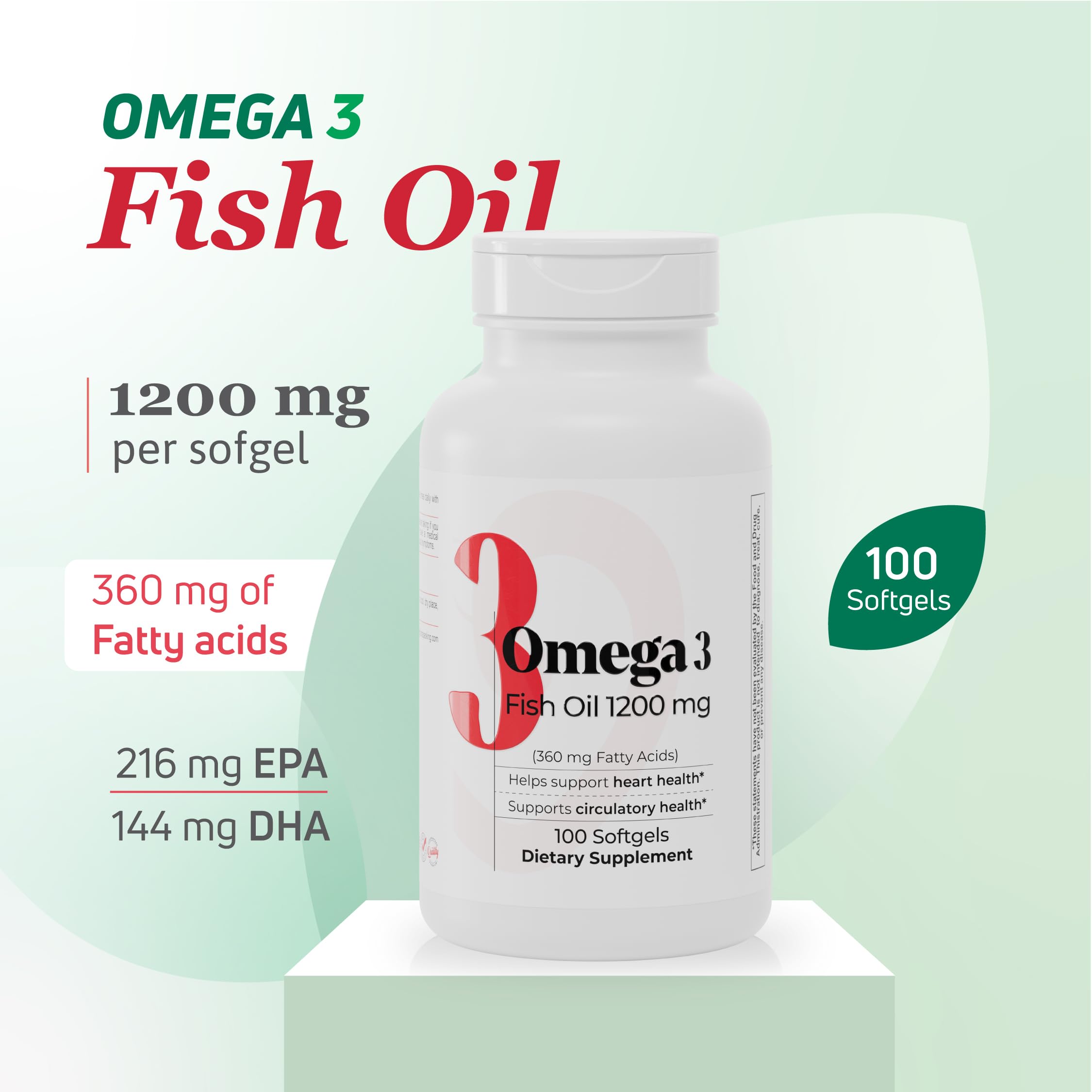 Nutra Nutrition Omega-3 Fish Oil Softgels 1200mg back view