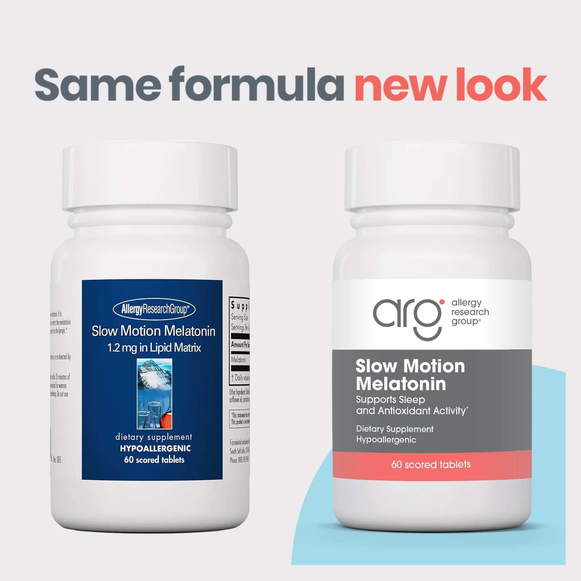 Allergy Research Group Slow Motion Melatonin 1.2 mg 60 Tablets side view