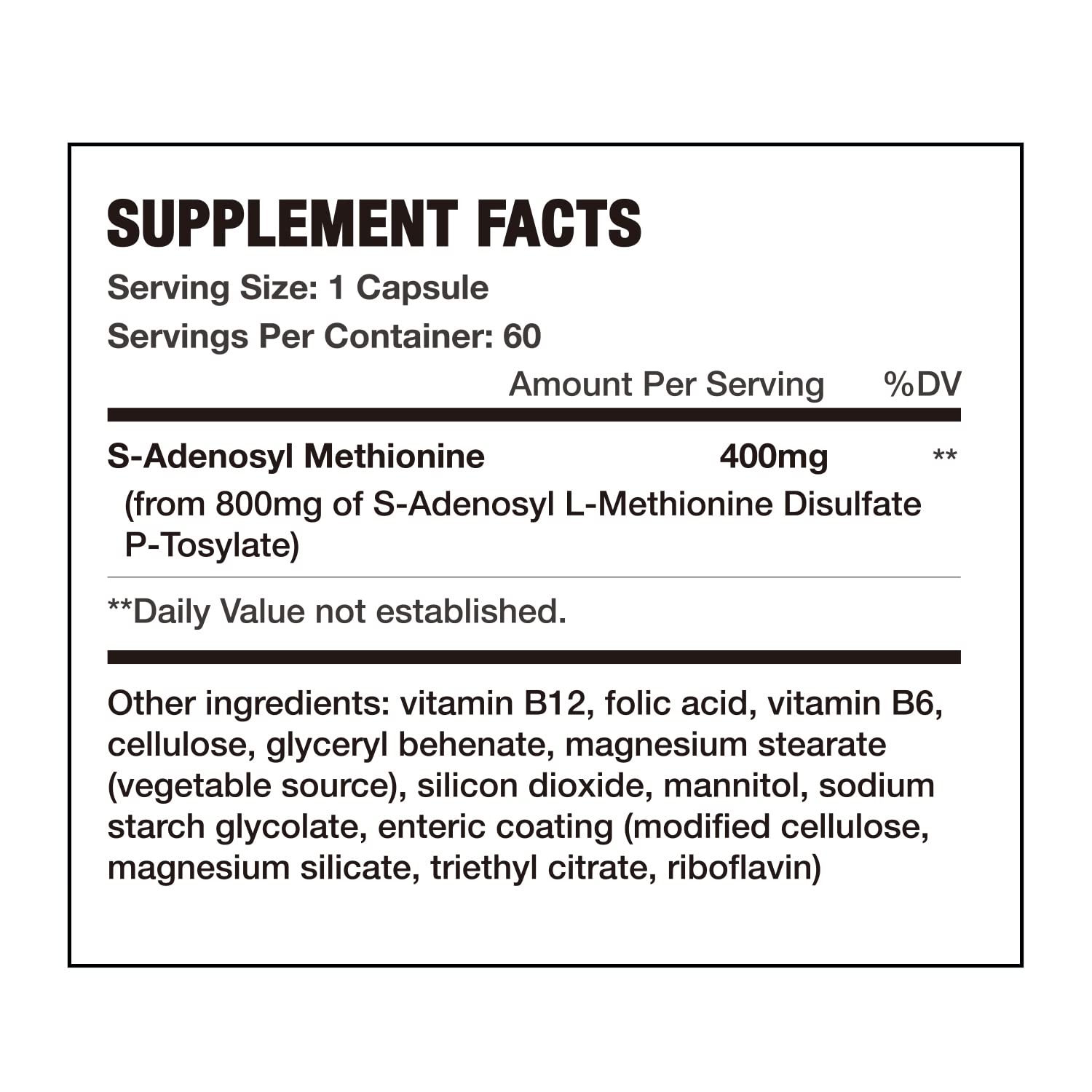 7c SAM-e 400mg capsules bottle side view