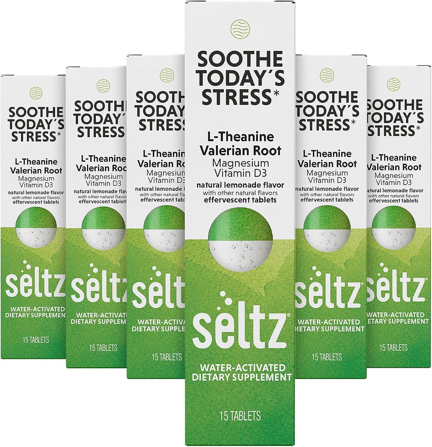 Seltz Stress Support Drink Tablets effervescent tablet in bright lemonade colour