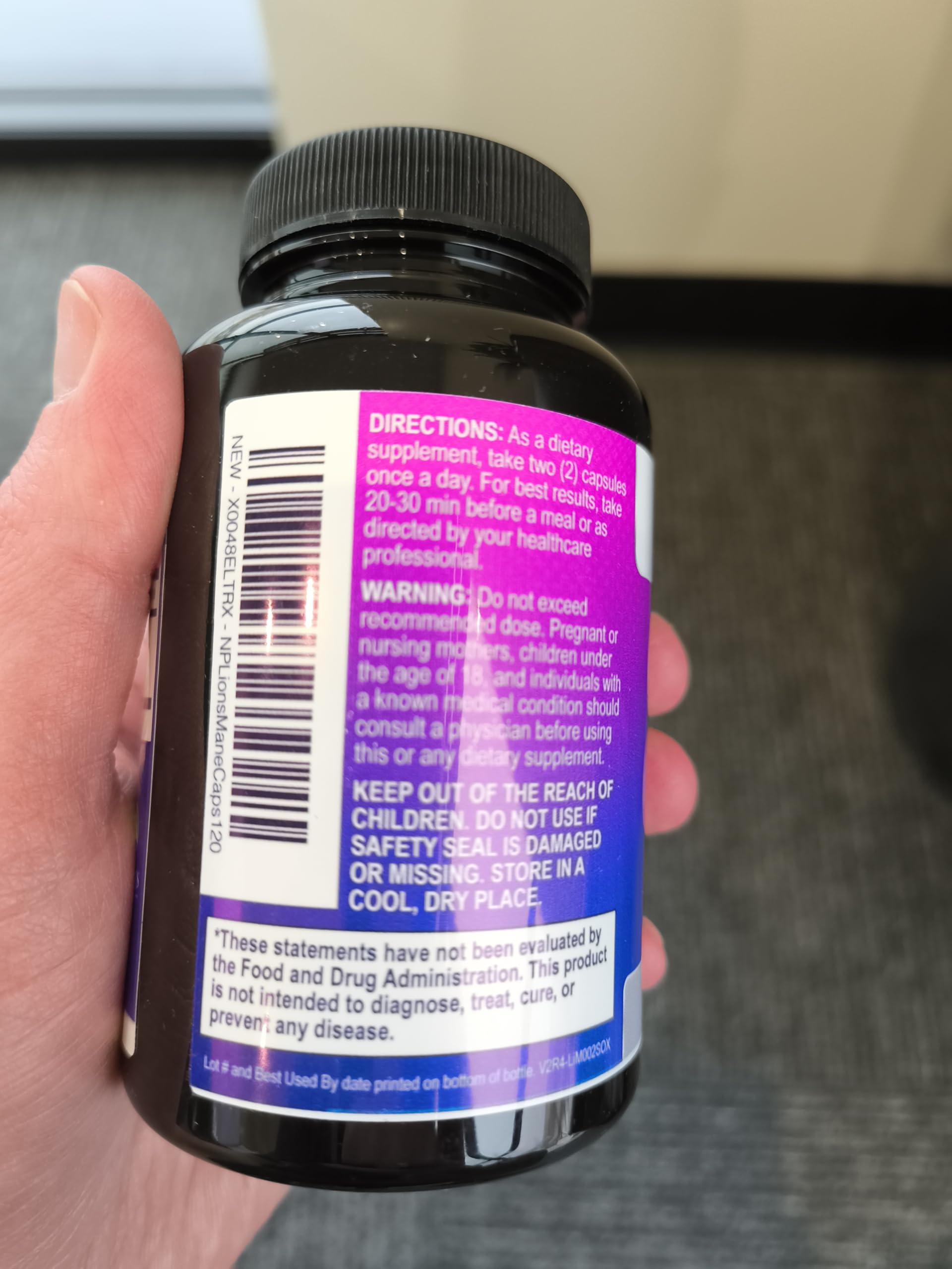 Nature's Peak Lion's Mane Mushroom Capsules ingredients list