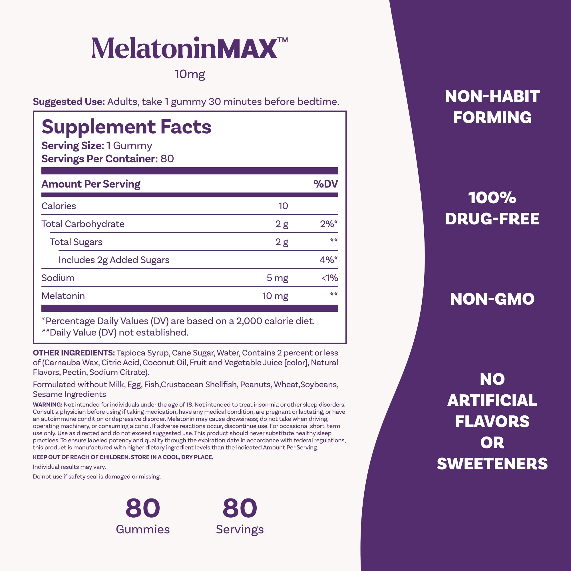 Natrol MelatoninMax Sleep Gummies 10 mg Blueberry in a hand