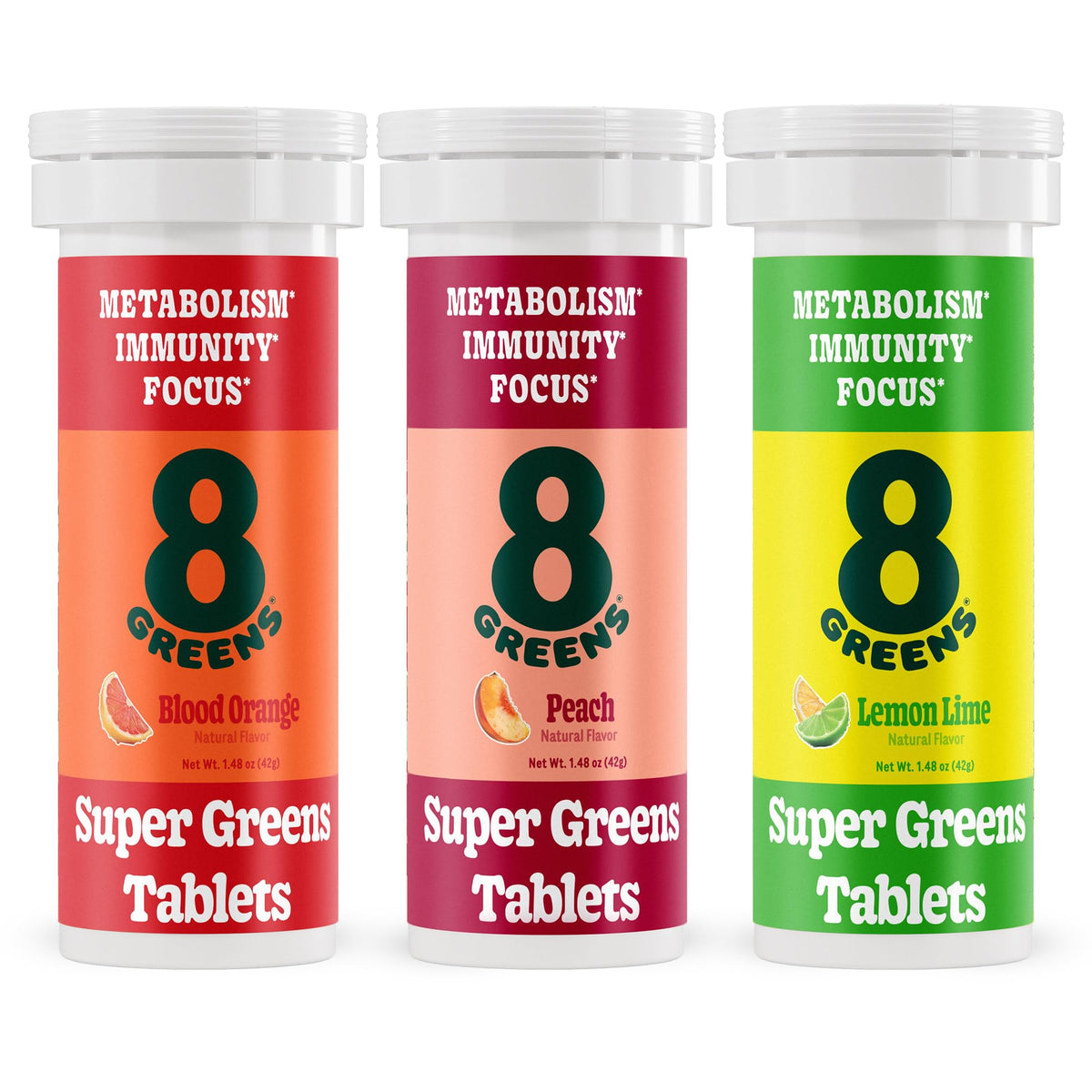 8Greens Daily Greens effervescent tablets front view