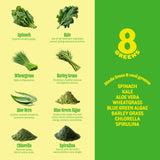 8Greens Daily Greens tablet on a wooden table