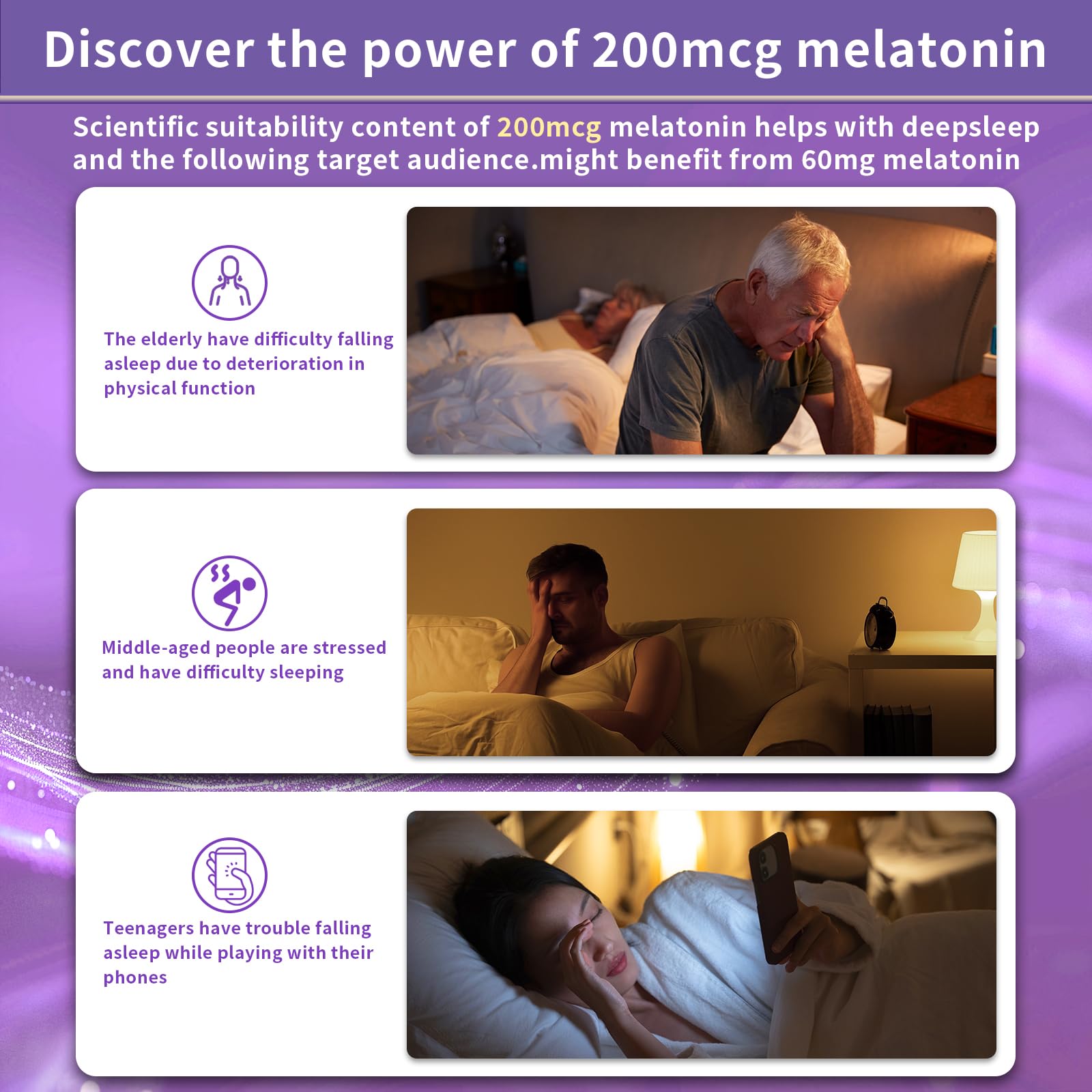 9 YOUNG-BASIC Melatonin 200mcg Sleep Supplement nutritional information
