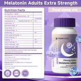 9 YOUNG-BASIC Melatonin 200mcg Sleep Supplement tablets close-up