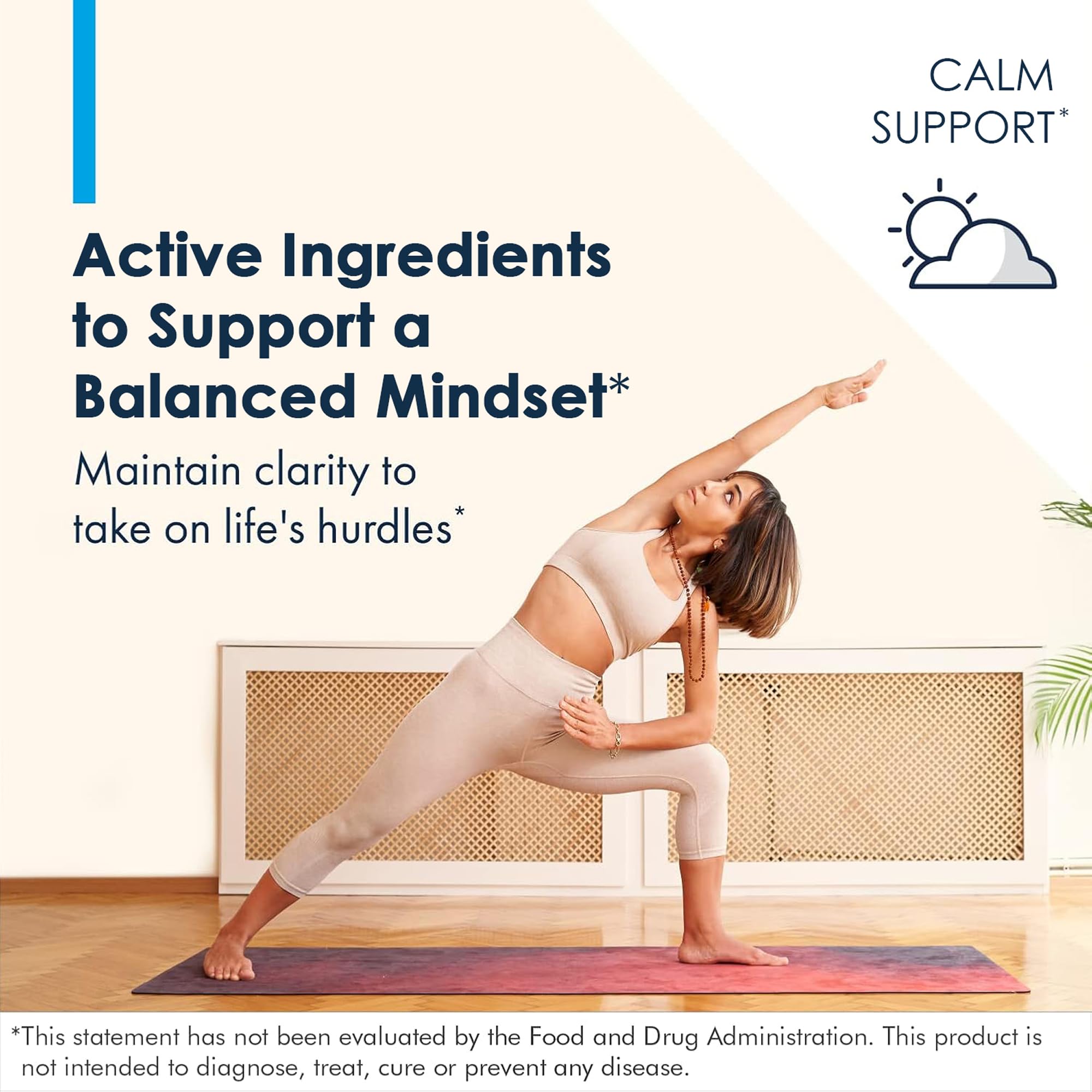 a balanced routine Maintenance 5-HTP supplement bottle side view