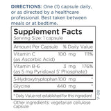 a balanced routine Maintenance 5-HTP supplement bottle with a measuring spoon