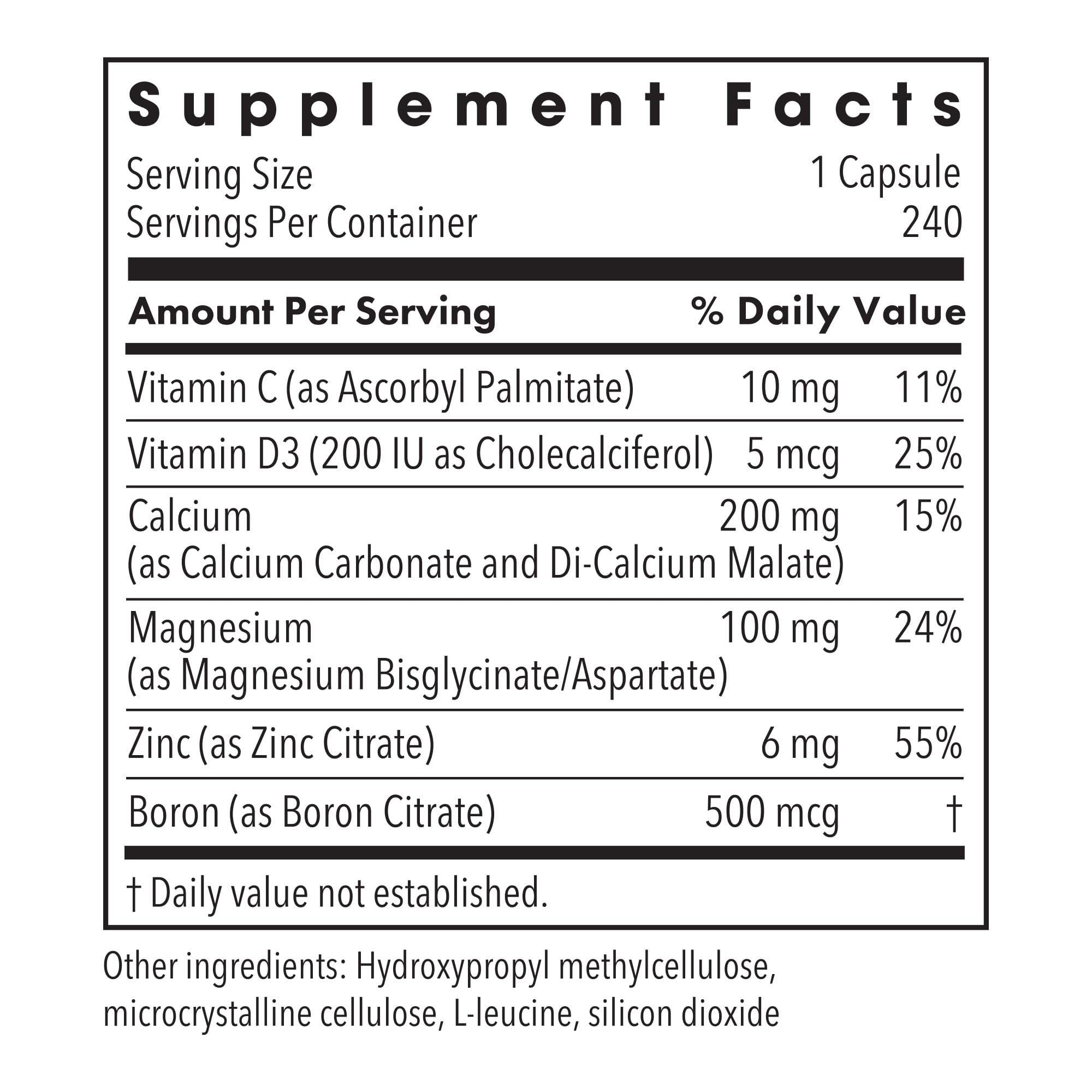 a balanced routine Maintenance Calcium Magnesium Zinc D3 Supplement side view