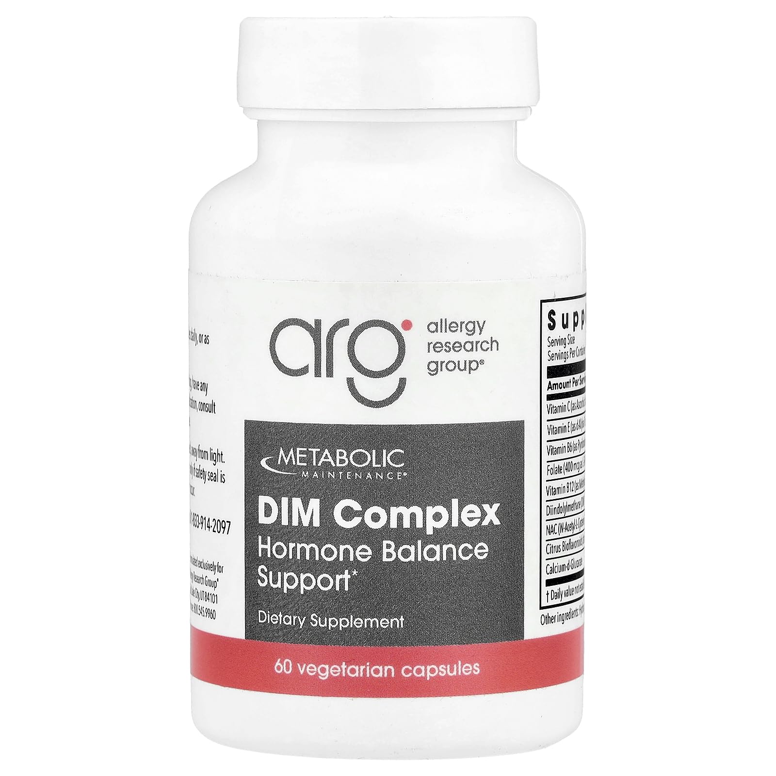 a balanced routine Maintenance DIM Complex 136g front view with capsule bottle