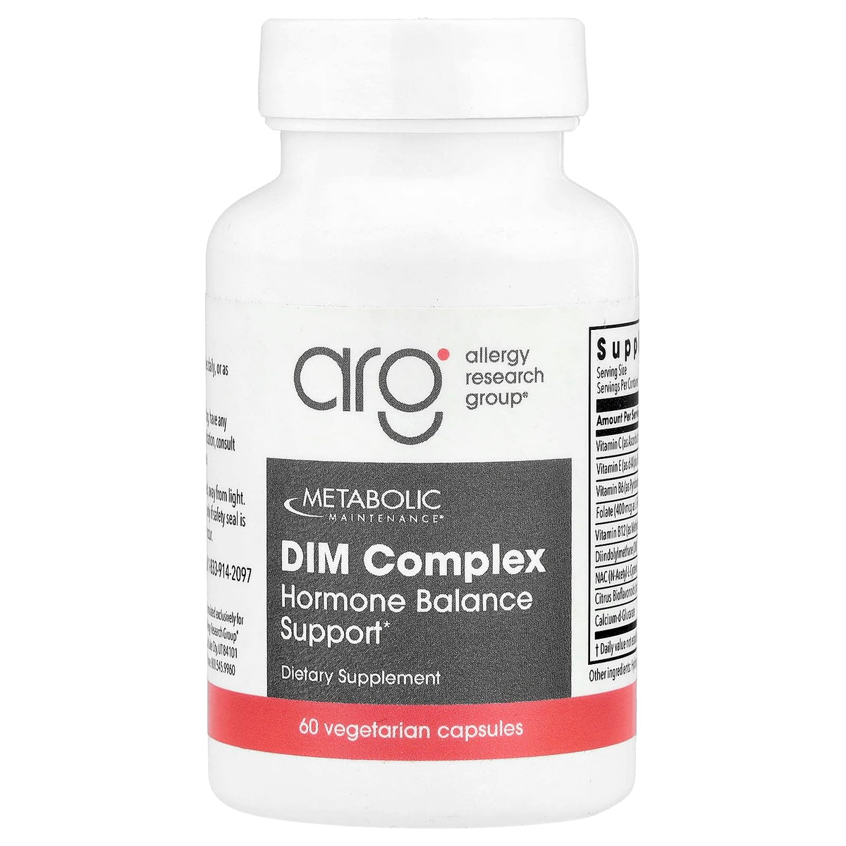 a balanced routine Maintenance DIM Complex 136g front view with capsule bottle