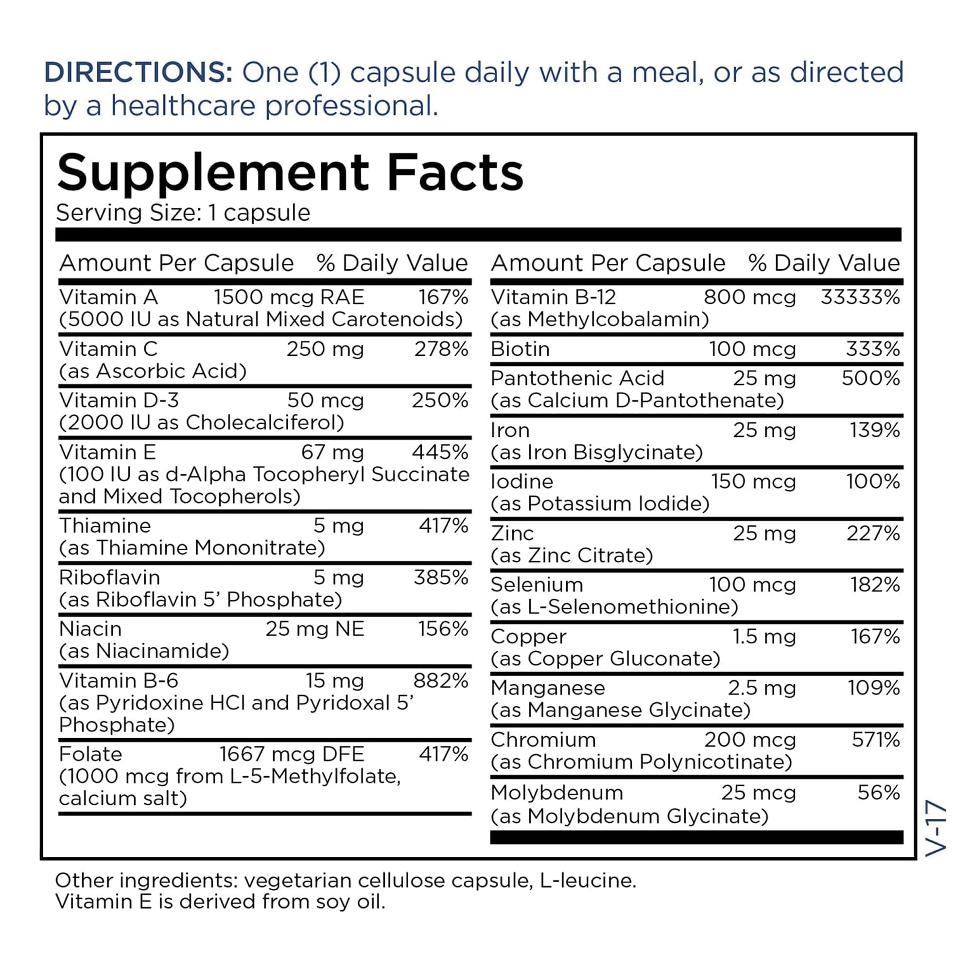 a balanced routine Maintenance FemOne Women's Multivitamin 100 Capsules ingredients list