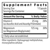 a balanced routine Maintenance Magnesium Glycinate 125mg supplement side view