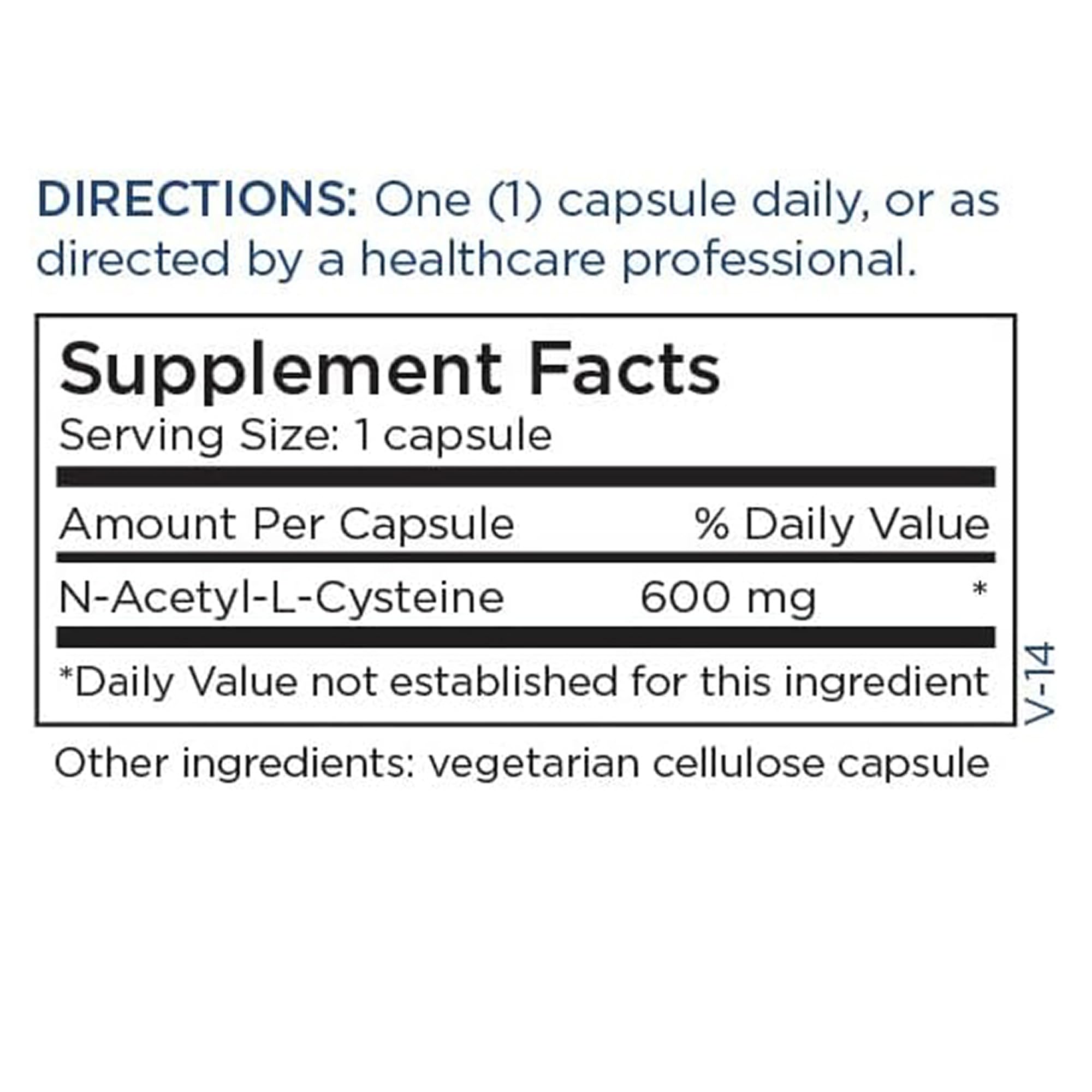 a balanced routine Maintenance NAC Supplement 600mg back view of bottle with ingredients
