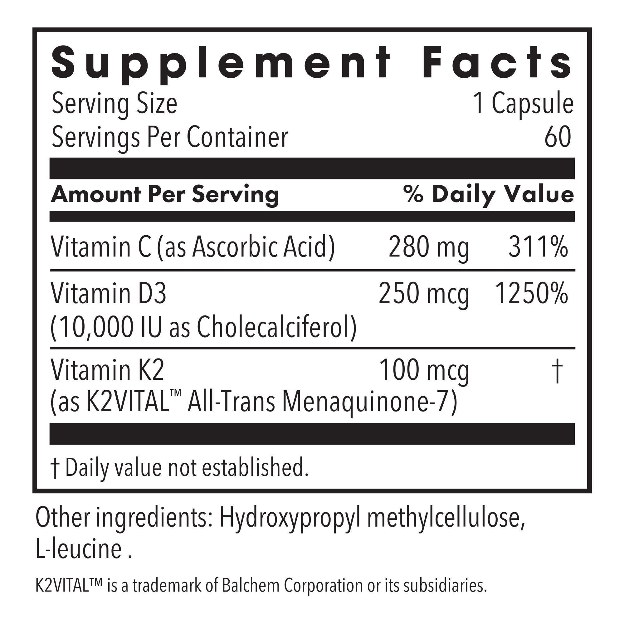 a balanced routine Maintenance Vitamin D3 150g side view