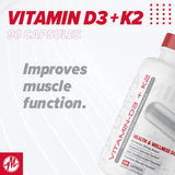 a balanced routine Nutrition Vitamin D3 & K2 Supplement on a wooden table