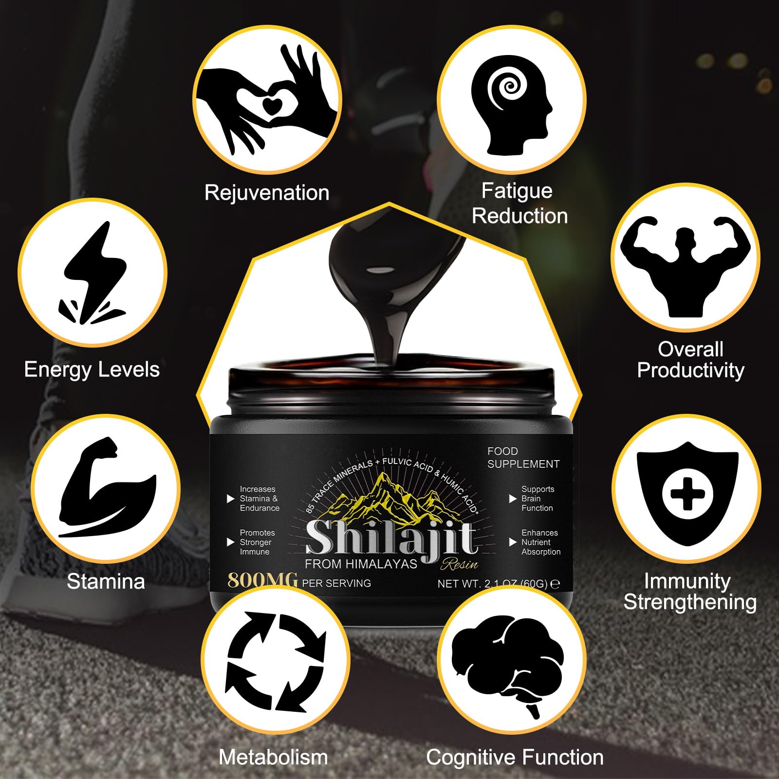 A r b c r n Shilajit Resin 283g packaging details