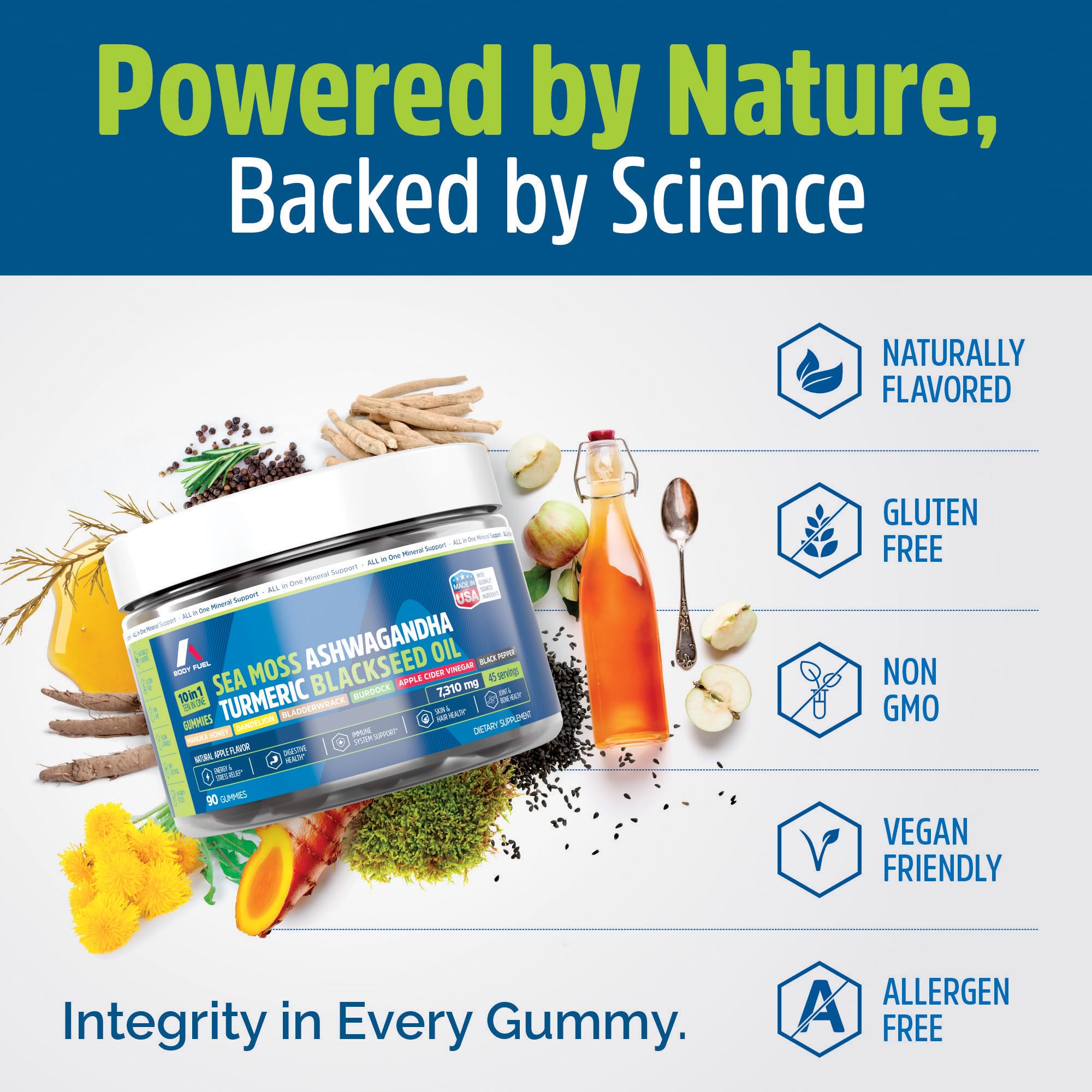 A1 Body Fuel Irish Sea Moss Gummies close-up of gummy texture