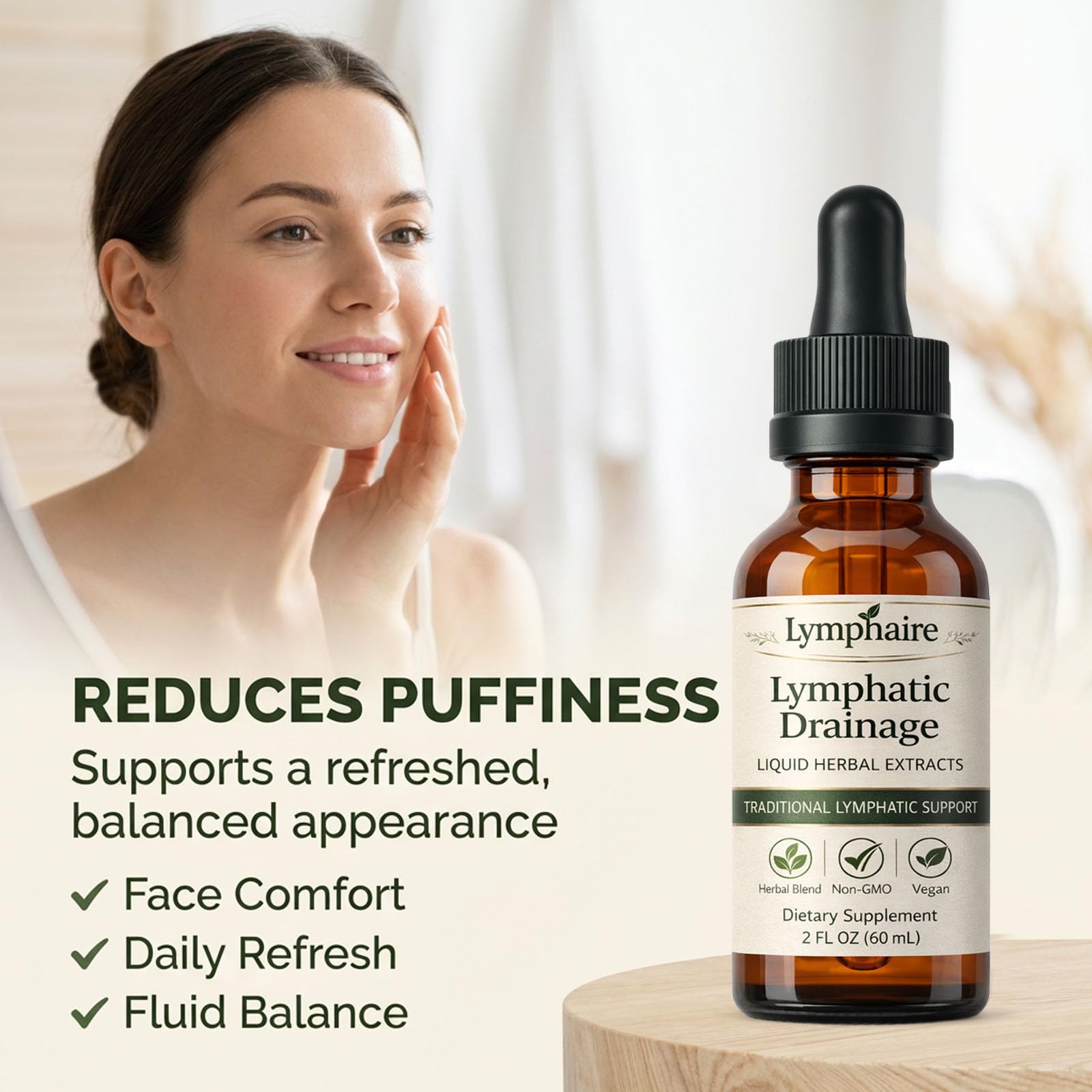 Aacnre Herbal Lymphatic Support Supplement 60ml bottle with herbs
