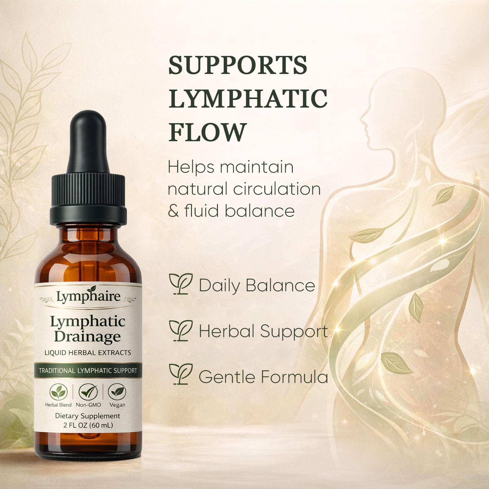 Aacnre Herbal Lymphatic Support Supplement 60ml dropper close-up