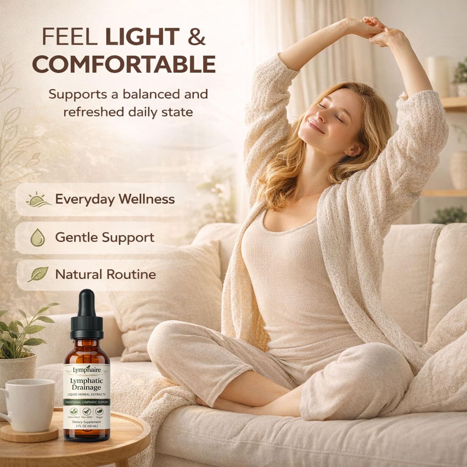 Aacnre Herbal Lymphatic Support Supplement 60ml in lifestyle setting