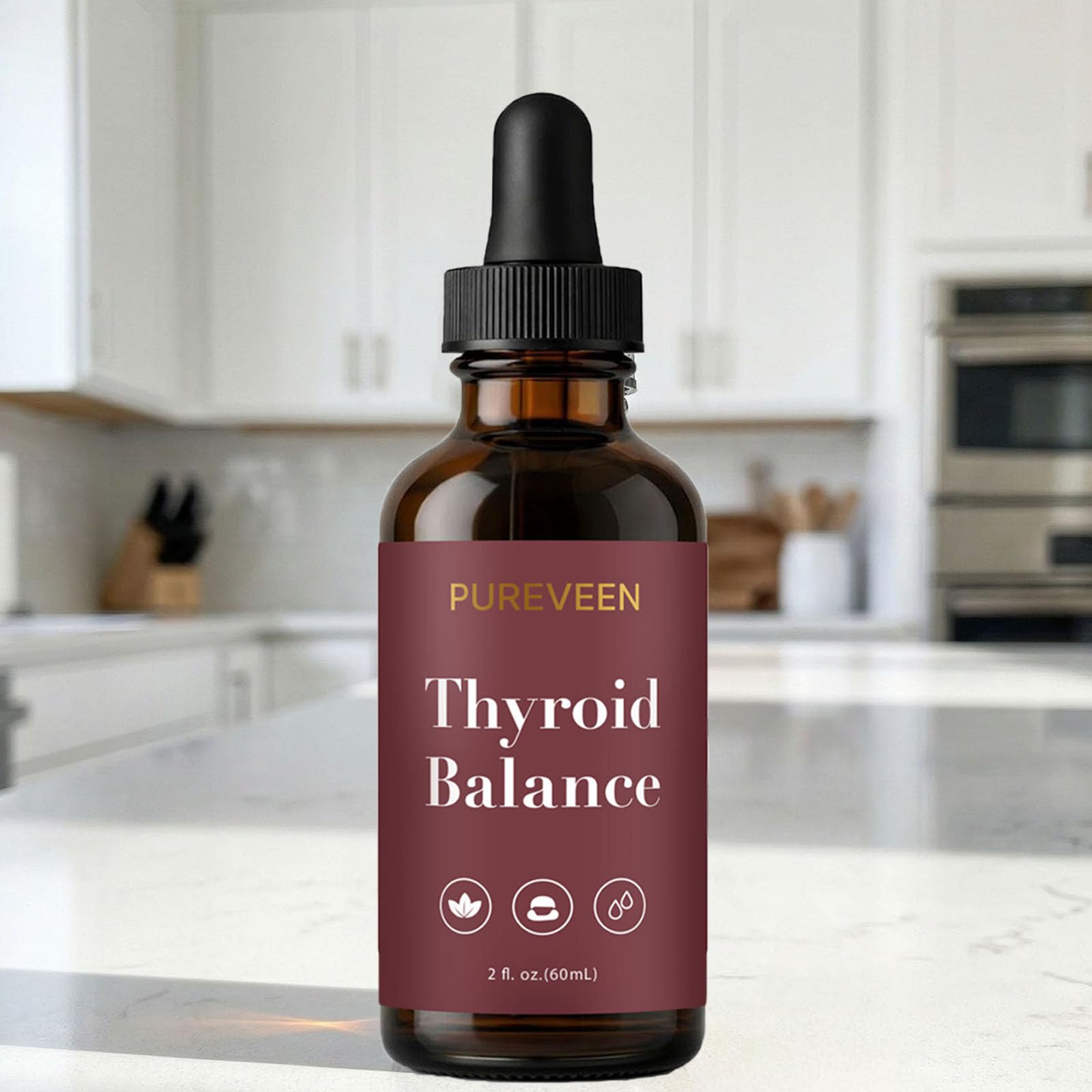 Aacnre Thyroid Support Drops with a measuring spoon