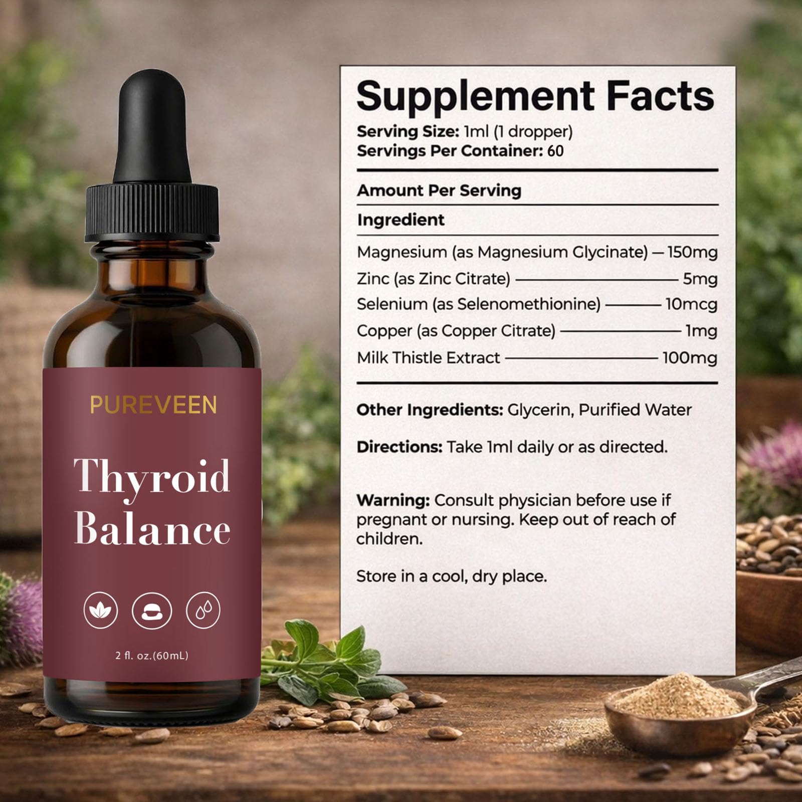Aacnre Thyroid Support Drops with dropper