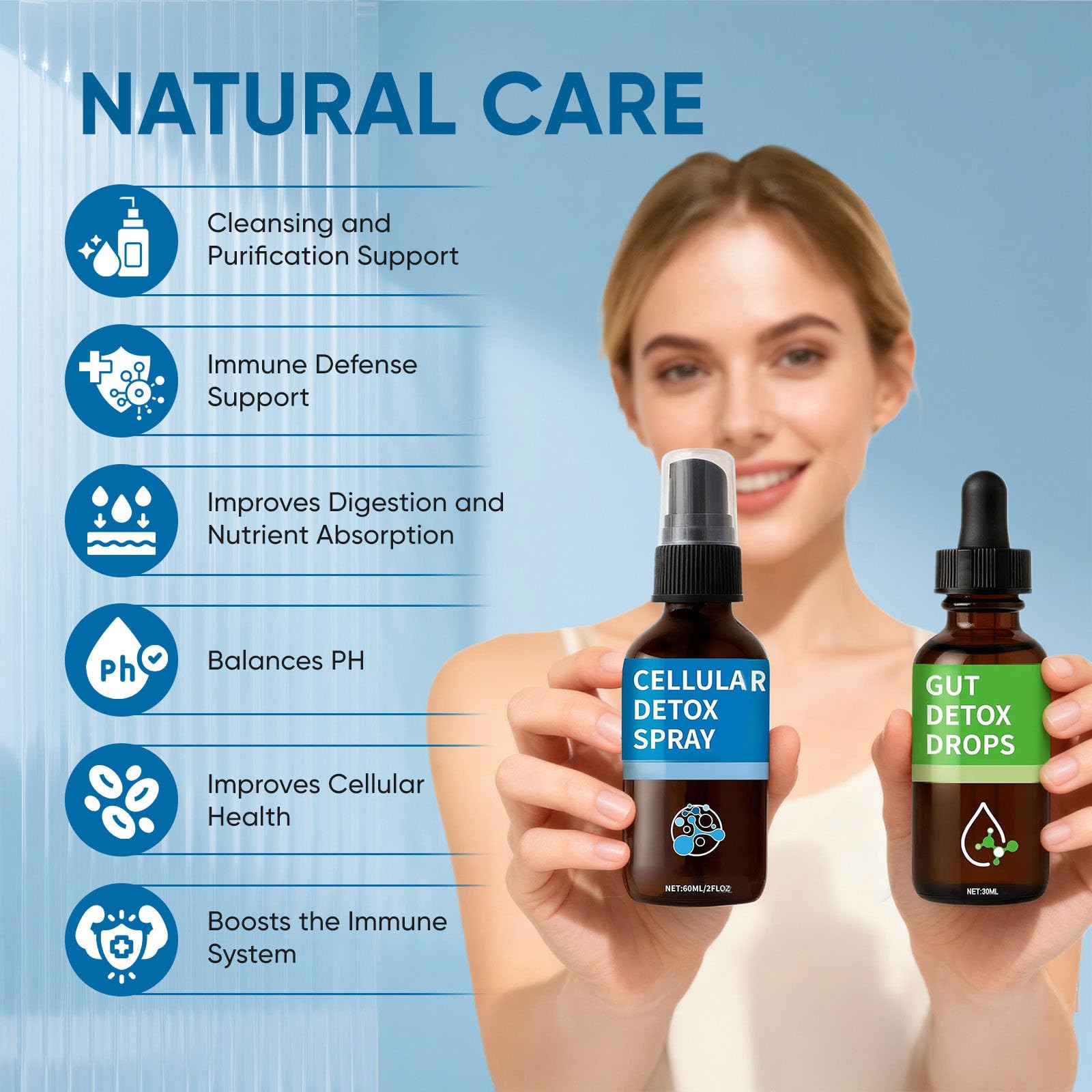 Aacnre Zeolite Pack in lifestyle setting with glass of water