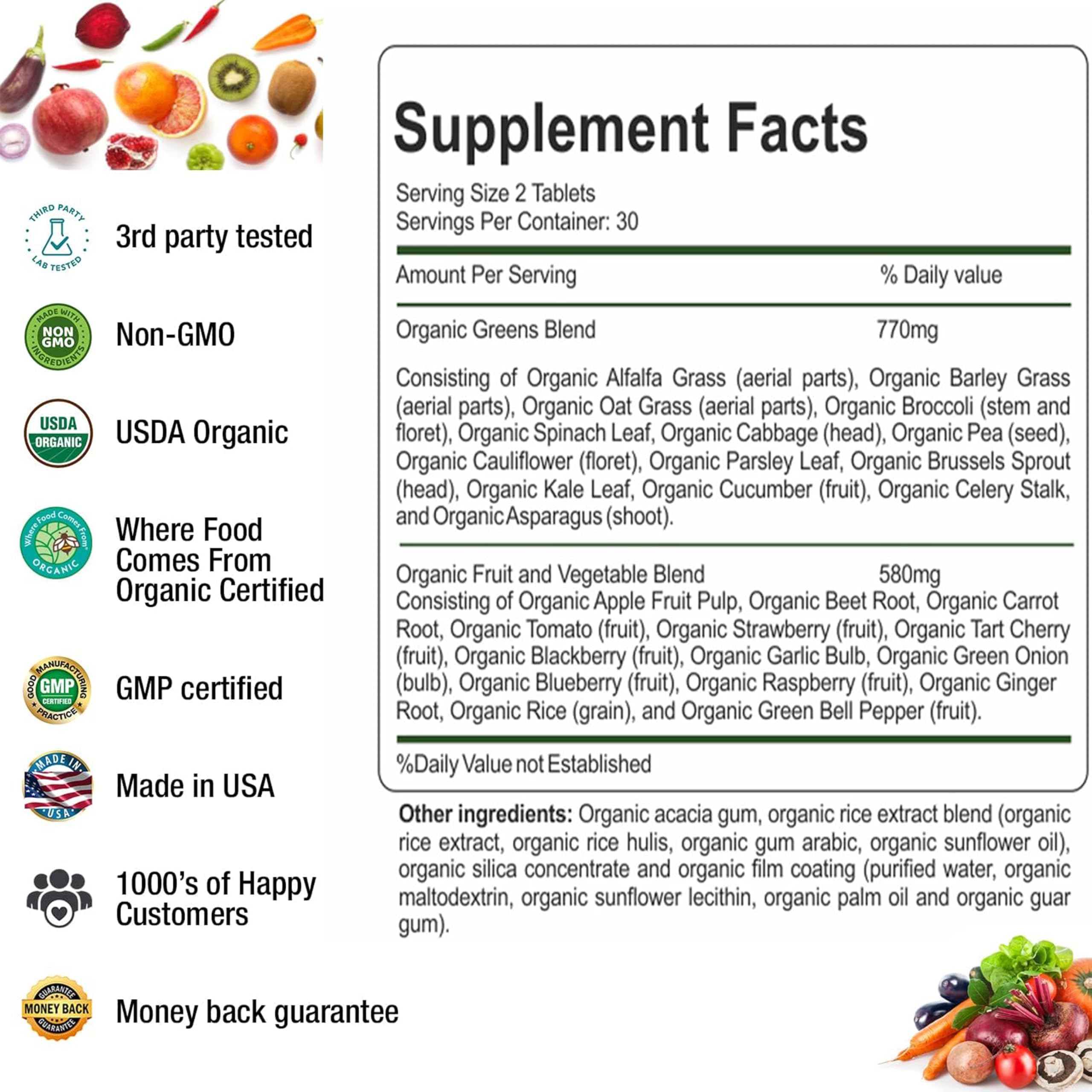 AAMATEC LIFE Alfalfa Supplement 222g back view