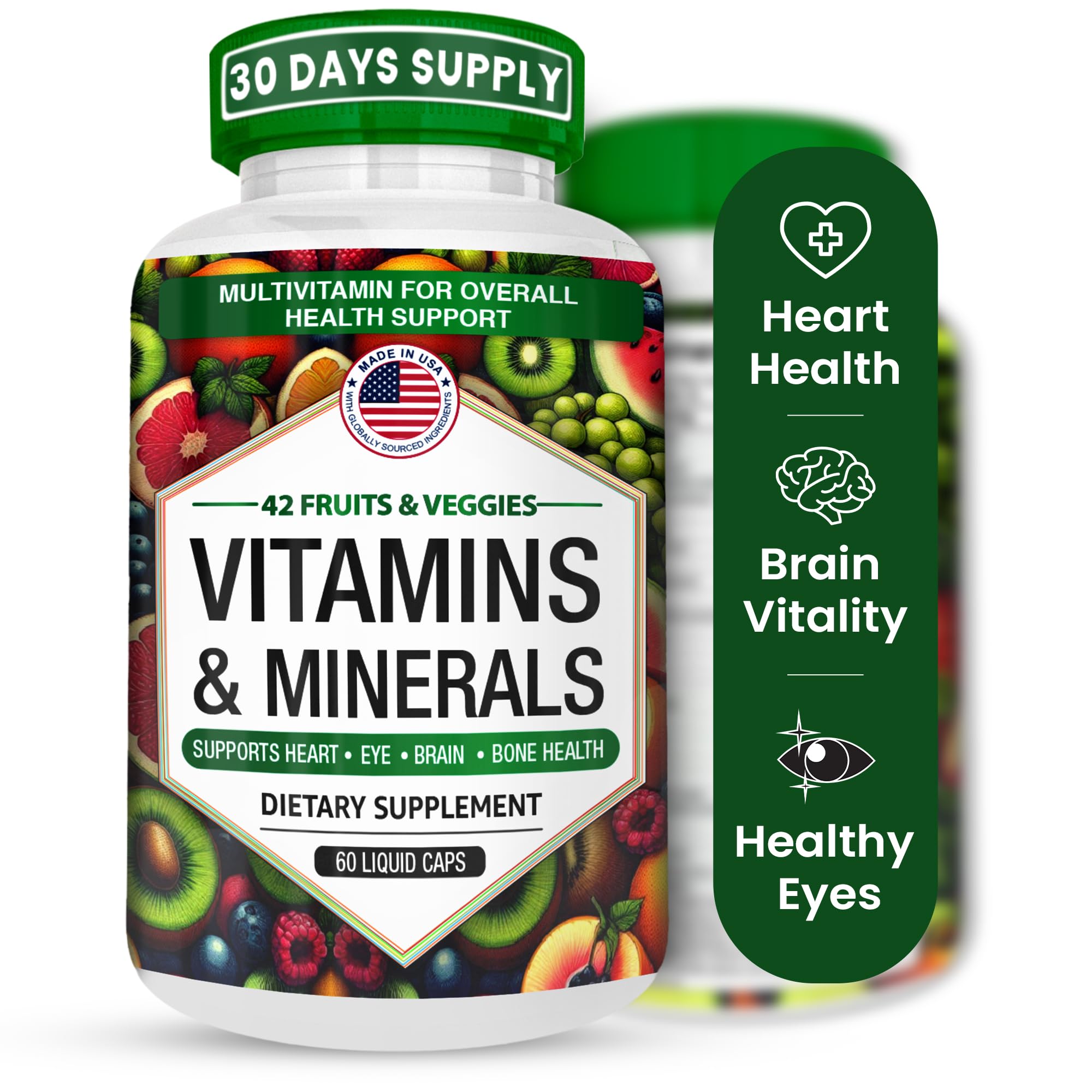 AAMATEC LIFE Multivitamin Capsules front view with label