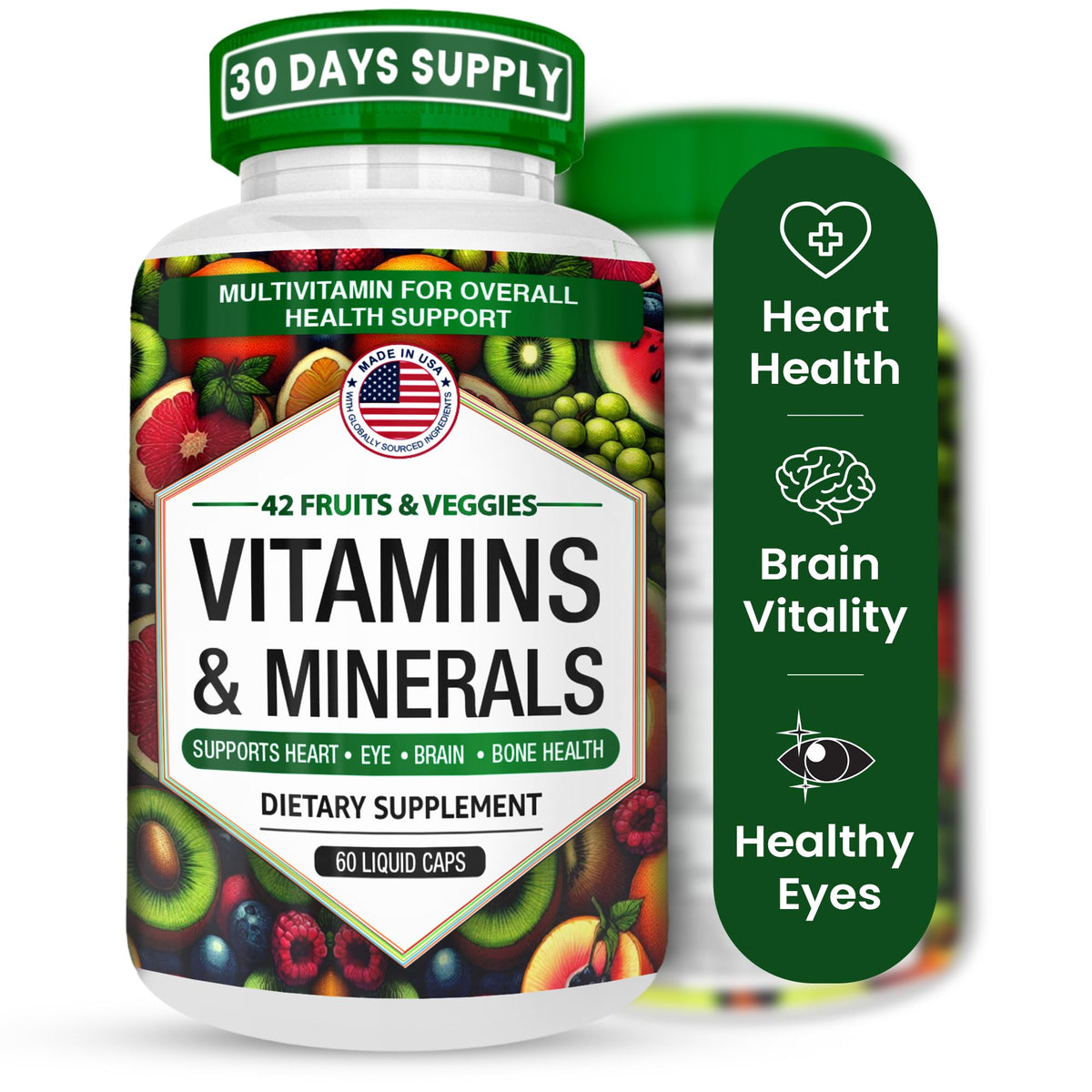 AAMATEC LIFE Multivitamin Capsules front view with label