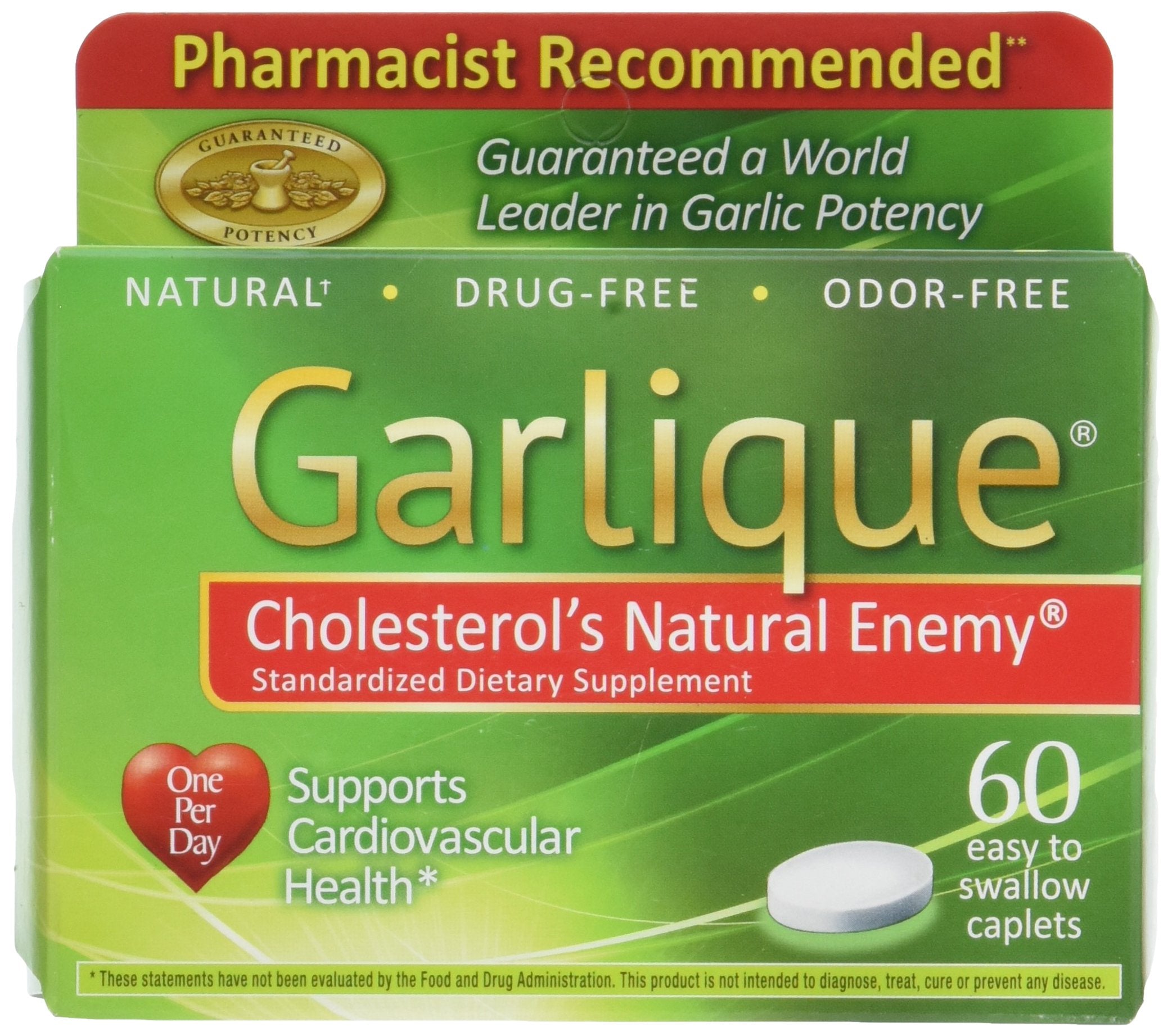AB Garlic Extract Supplement 60 Caplets bottle front view